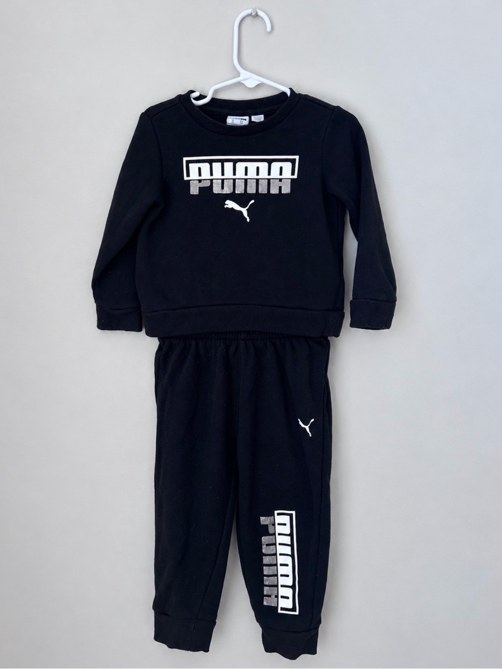 Puma Black Kids Set with White Accents